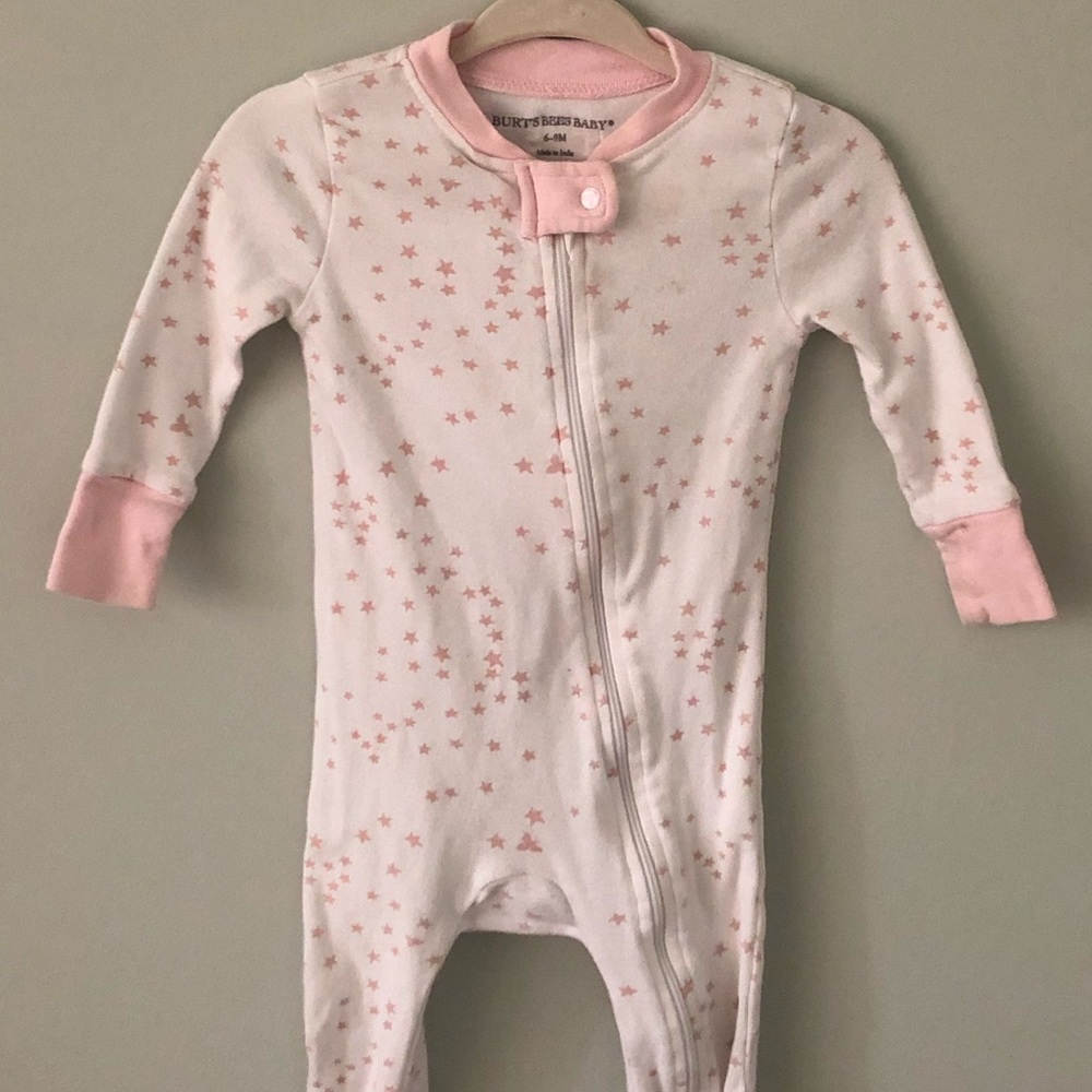 Burts Bees star footed onesie